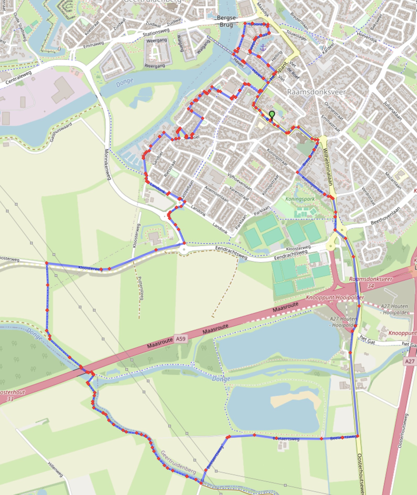 kaart 10 km dinsdag 2025 alternatieve route